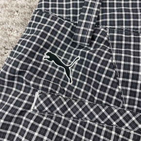 PUMA Golf Shorts Men 32 Gray Checkered Chino Short Pants Outdoor Casual Pocket - Picture 6 of 11